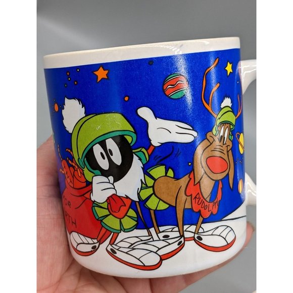 Vintage Warner Bros By Sakura Marvin Martin Christmas Mugs Set Of 2 1994 - Picture 2 of 7